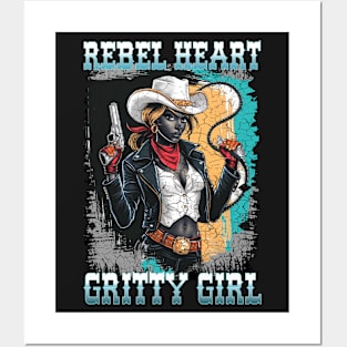 REBEL HEART GRITTY GIRL Posters and Art